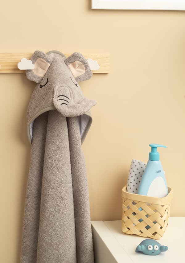 BATHFRIENDS KYLPYHUONEEN SUOJA 100x100 ELEFANTTI HARMAA