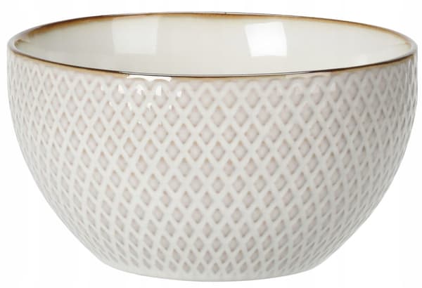 Hvid porcelænskål med guldaccent 650ml