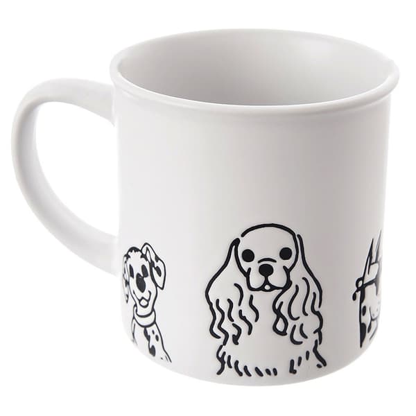 Vit keramisk mugg med hundar 500 ml
