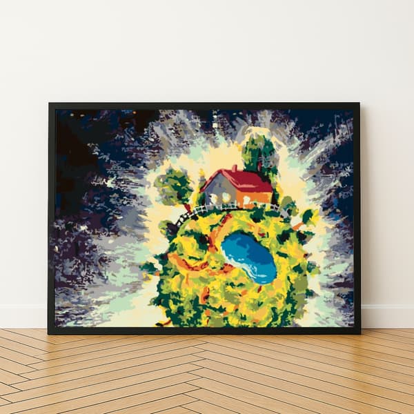 MALING EFTER TAL Billeder til maleri - Den lille prins' planet 50x40 cm