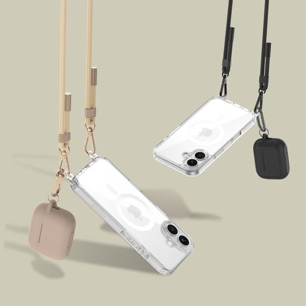 TECH-PRECT FLEXAIR -KETJU MAGSAFE IPHONE 16E MUSTA & HARMAA