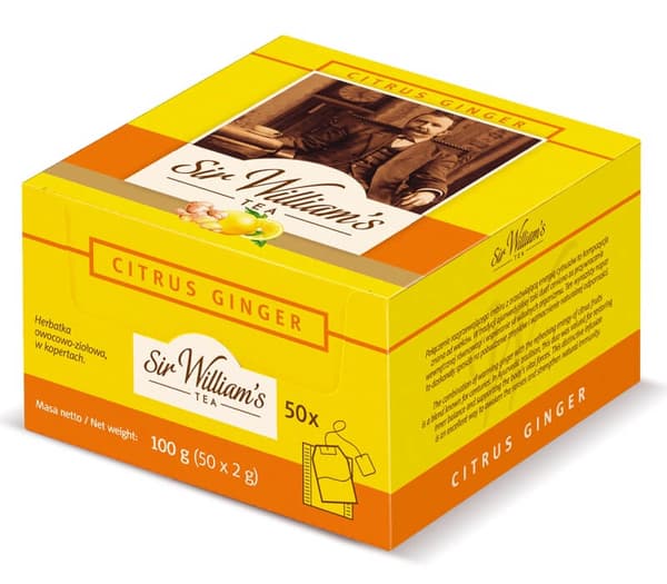 Sir William's te med citrus og ingefær 50x2g