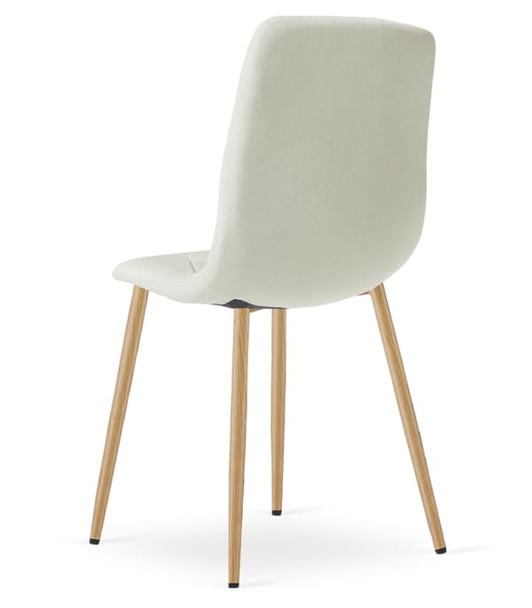 LIBRA stol - beige tyg / träfärgade ben x 3