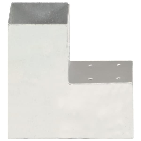 vidaXL L-formet stolpeforbindelse, galvaniseret metal, 91x91 mm