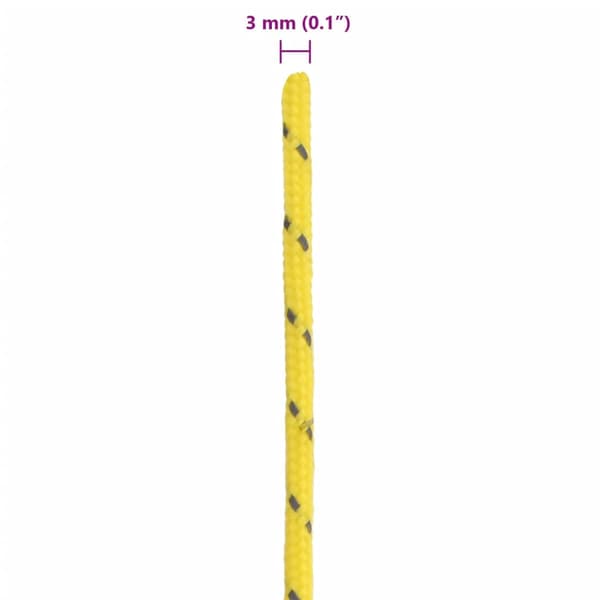 vidaXL Tältrep med spännare, reflekterande element, 50 m, 3 mm