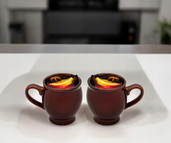 250 ml stengodsmugg för glögg, perfekt som present, BRUN