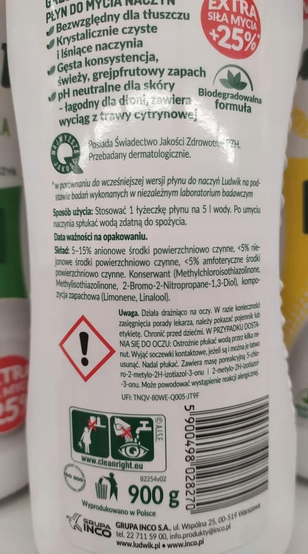 Ludwik astianpesuaine greippi 900g