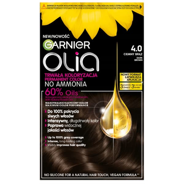 Garnier Olia hårfärg 4.0 mörkbrunt permanent färgning