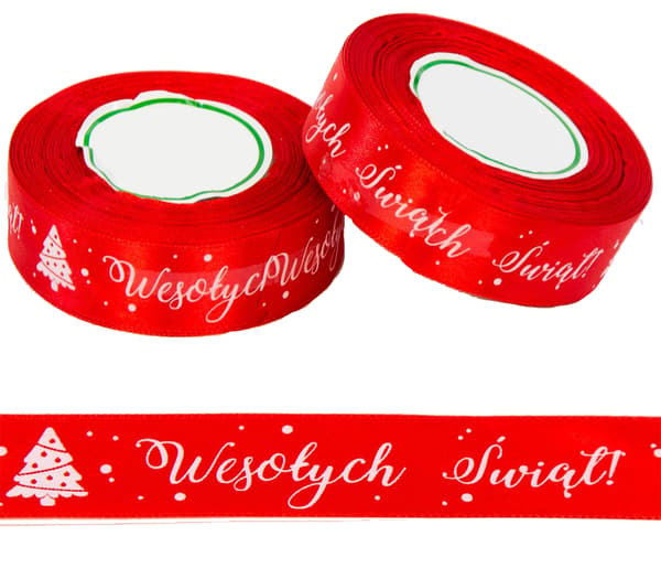 HYVÄÄ JOULUA Satiininauha Punainen 25 mm