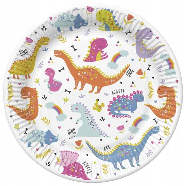 Sæt med tallerkener, kopper, servietter, DINOSAUR