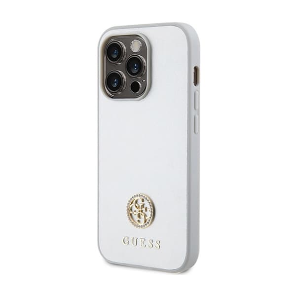Guess 4G Strass Metalllogotyp - iPhone 15 Pro-skal (Silver)