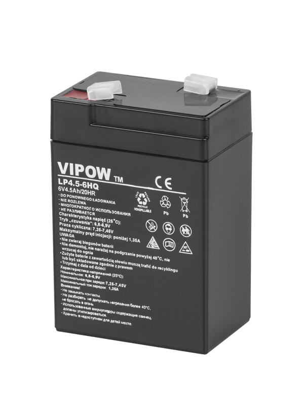 Vipow geeliaakkumutteri 6 V / 4,5 Ah HQ