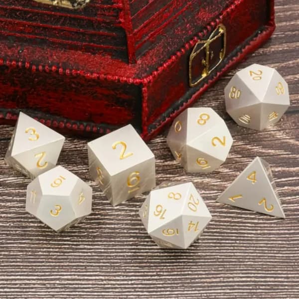 Lancelot RPG-tärningar, set med 7 metalltärningar