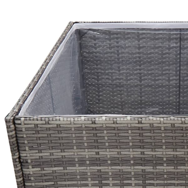 vidaXL haveplantekasse, grå, 80x80x80 cm, PE-rattan