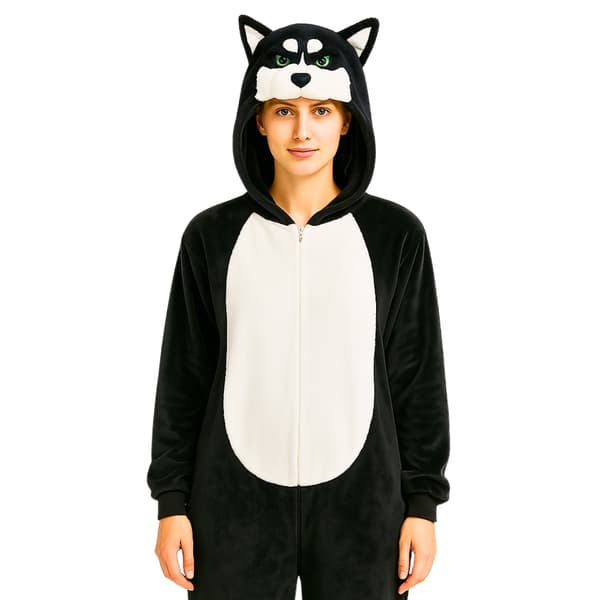 Kigurumi Pyjamas Kostume Sort Husky M: 145 - 155cm