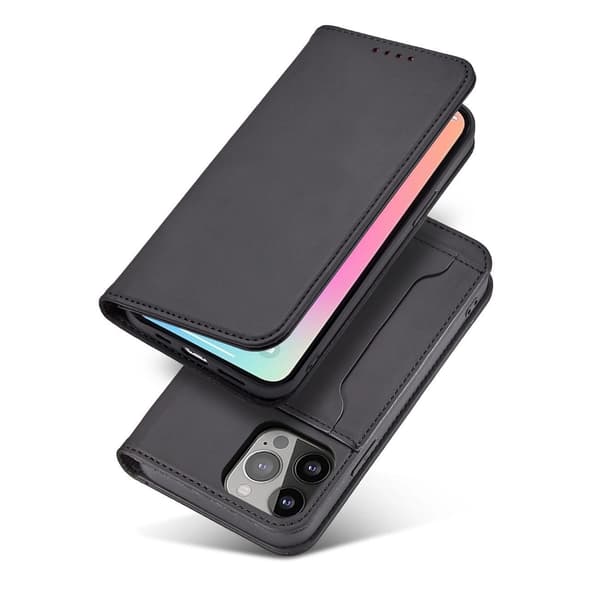Magnetkortcover til iPhone 13 Pro Max cover med kortholder, sort