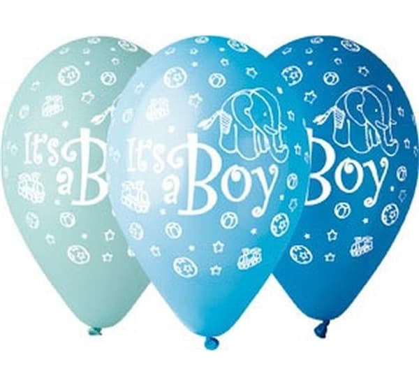 Premium-ilmapallot, It's a Boy, 30 cm, 5 kpl.