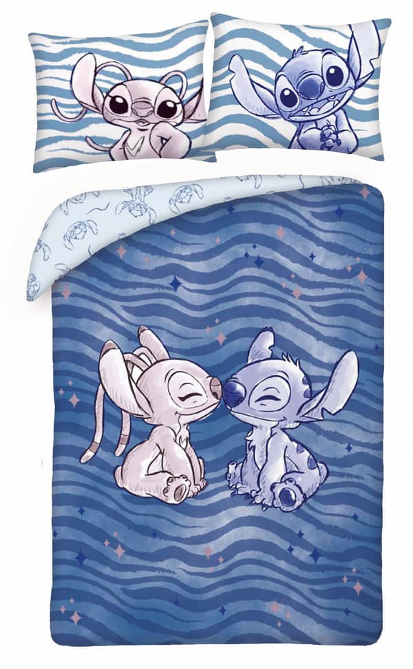 Bomullssängkläderset 140x200 Lilo and Stitch Barn blå