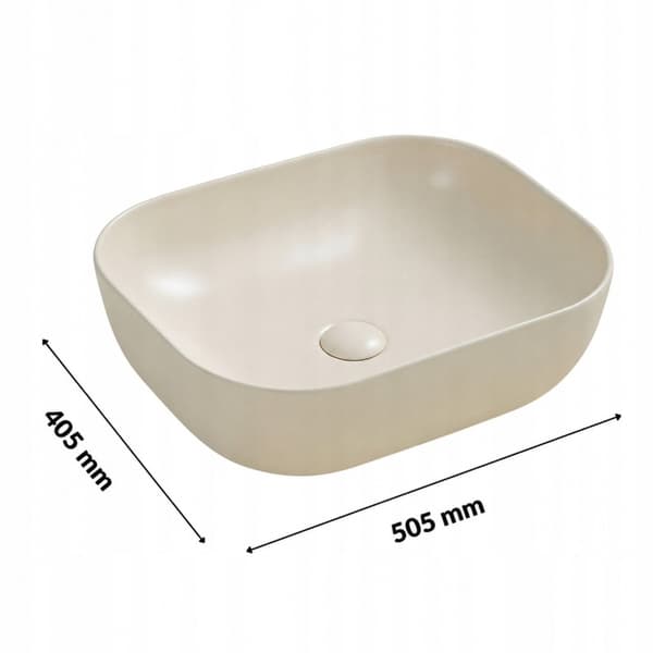 BELLA BORDVASKE 50,5X40,5 CM OVAL BEIGE MAT