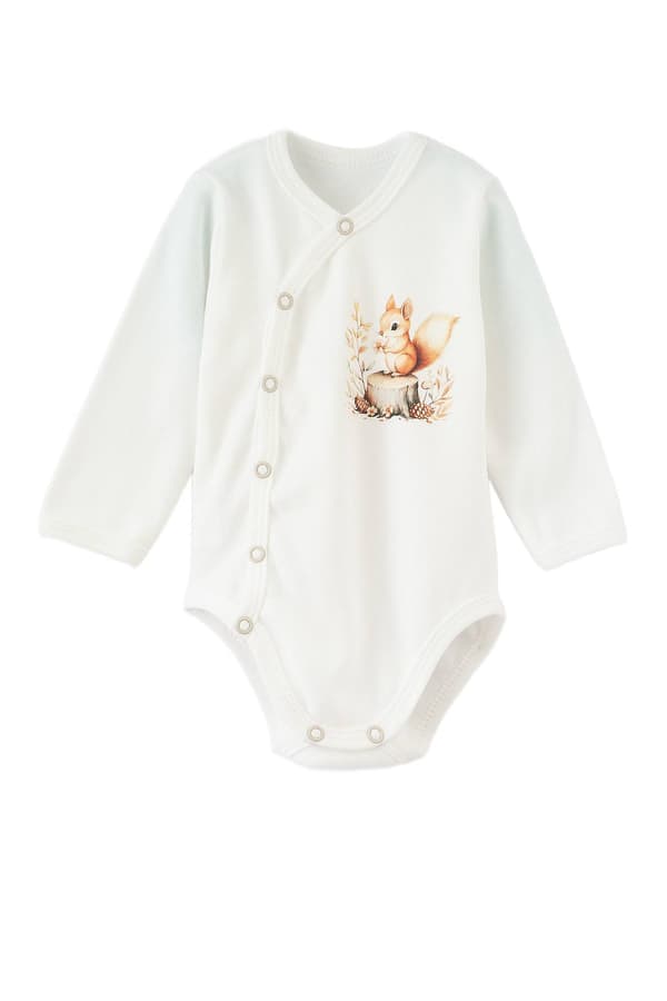 Babybody + pyjamasset - Ekorre Ecru 62