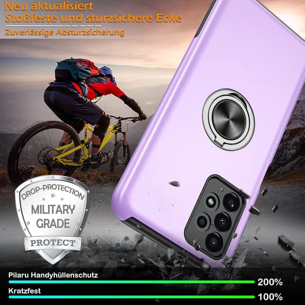 ETUI TIL SAMSUNG GALAXY A13 4G LILLA MED RING, SOLIDT