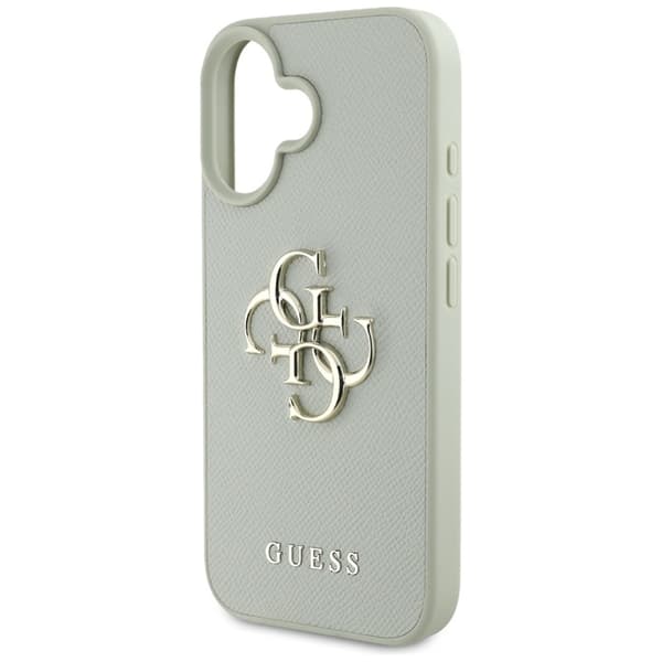 Guess Grained Big 4G Logo Small Classic Logo - Etui til iPhone 16 (grøn)