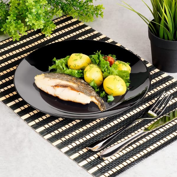 Middagstallerkener flade glas sorte 25,5 cm 6 stk.