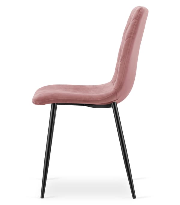 TURIN stol - pink velour / sorte ben x 1