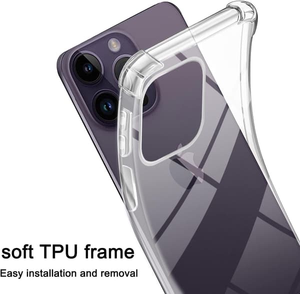 ETUI TIL APPLE IPHONE 14 PRO MAX TRANSPARENT ETUI MED GLASSTILUS