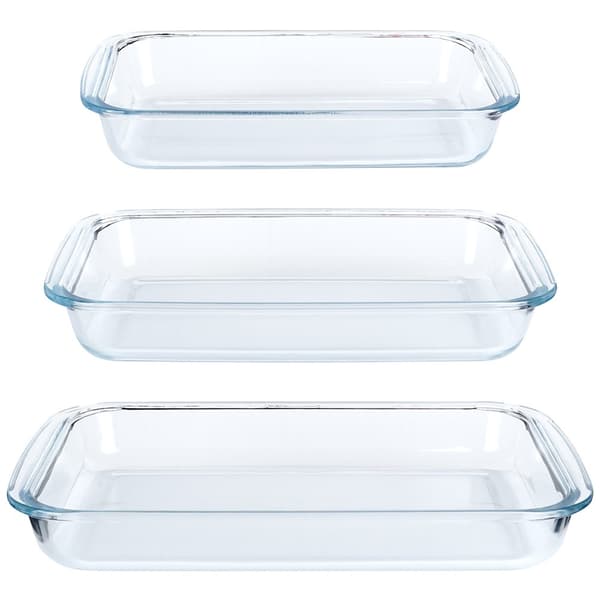 Värmetålig glasbehållare 1,6 / 2,2 / 3 l, 3 st