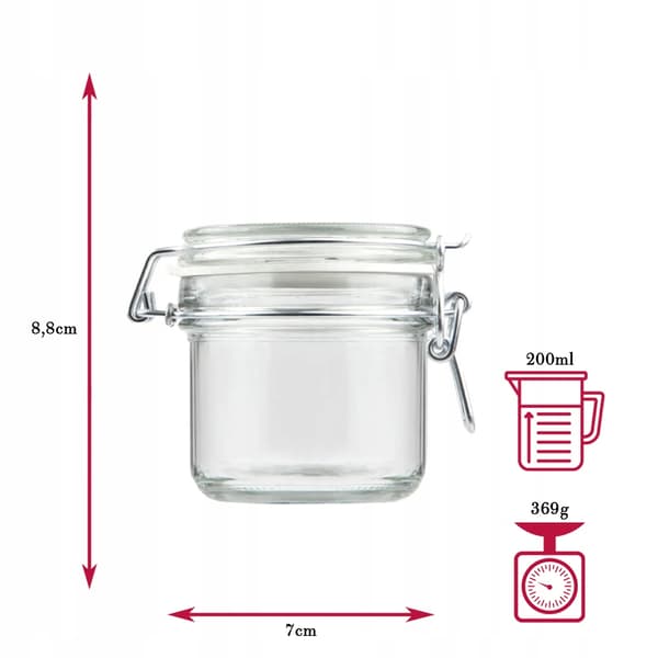 HERMETISK GLASBURK MED GLASLOCK 200 ml