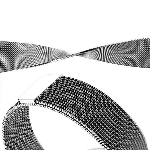 Mercury pasek Mesh Apple Watch 42/44/45 mm sort/sølv