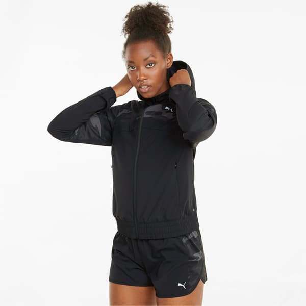 Puma RUN GRAPHIC dame hættejakke sort 52083601 r S