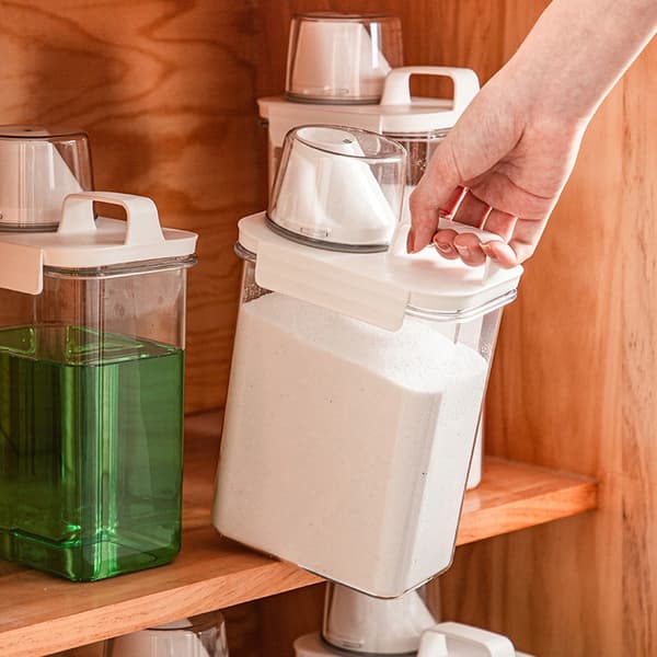 Behållarlåda för pulver, sköljmedel, med mätkopp 2,3L