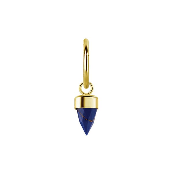 Charms - marineblå kegle - guld - D-096