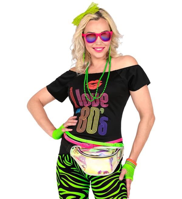 80-tals neon disco örhängen halsband set