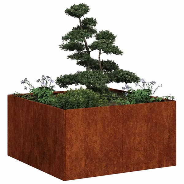 vidaXL rusten urtepotte 80x80x40 cm rustfrit stål