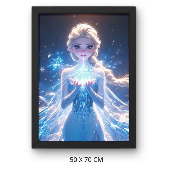 Disney Frost Elsa Måla efter nummer-bild med ram 50x70 cm