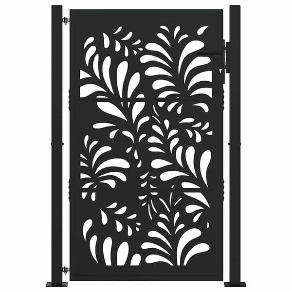 vidaXL havelåge sort 105x155 cm stål bølgemønster