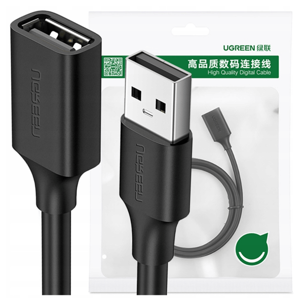 UGREEN US103 USB 2.0 Jatkokaapeli 0,5 m (Musta)