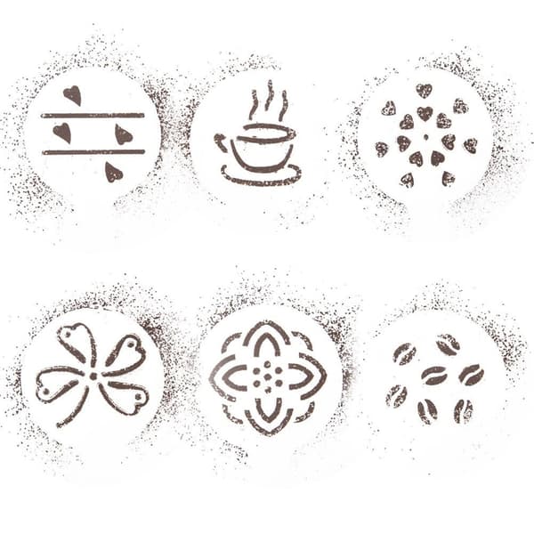 Skabeloner til kaffe og desserter 6 stk.