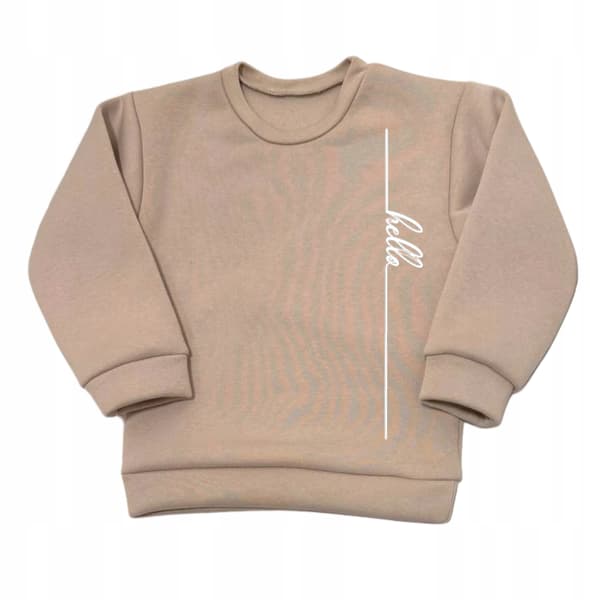 Barnträningsset varm tvådelat med tryck beige 158