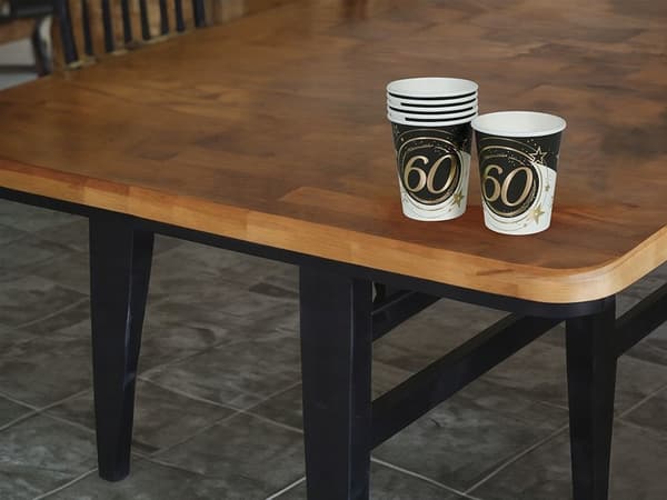 Papkrus 60 års fødselsdag Sixty guld sort 240ml 6 stk.