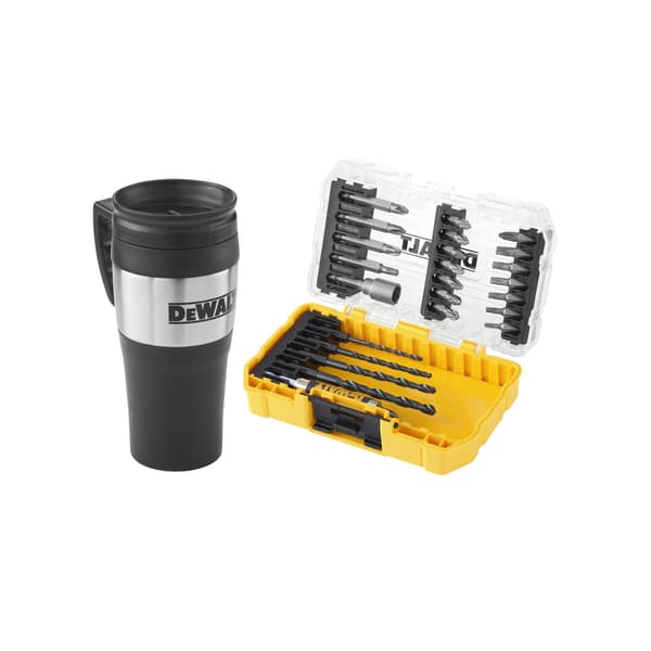 DEWALT 25-DELET BOR- OG BITSÆT + KOP