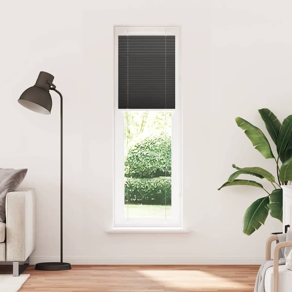 vidaXL plissegardin sort 65x200 cm stofbredde 64,4 cm