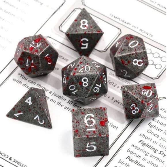 Vampire Lair RPG-tärningar Set med 7 metalltärningar