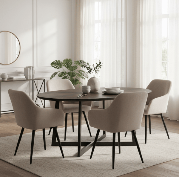 ESMO polstret drejestol, beige velour