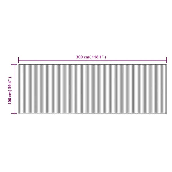 vidaXL Suorakulmainen matto, ruskea, 100x300 cm, bambu