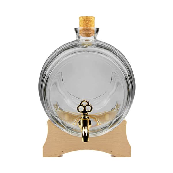 GLASFATT 2L GRÅTT fat med kran för MOONSHINE VINBRÖLLOP