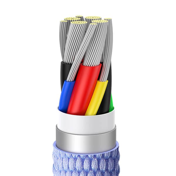 Baseus Crystal Shine USB-C til USB-C kabel, 100W, 2m (lilla)